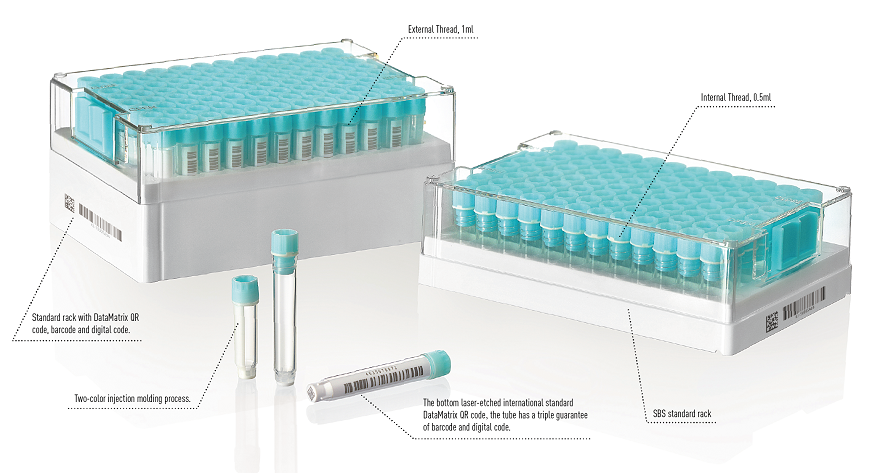 Flacon de cryoconservation standard SBS 2D REF105-0503 / 105-1003