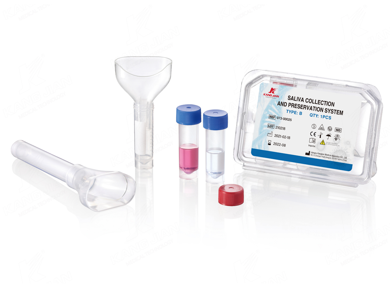 Kit de pr&eacute;l&egrave;vement d'&eacute;chantillons d'ADN de salive (expectorations)