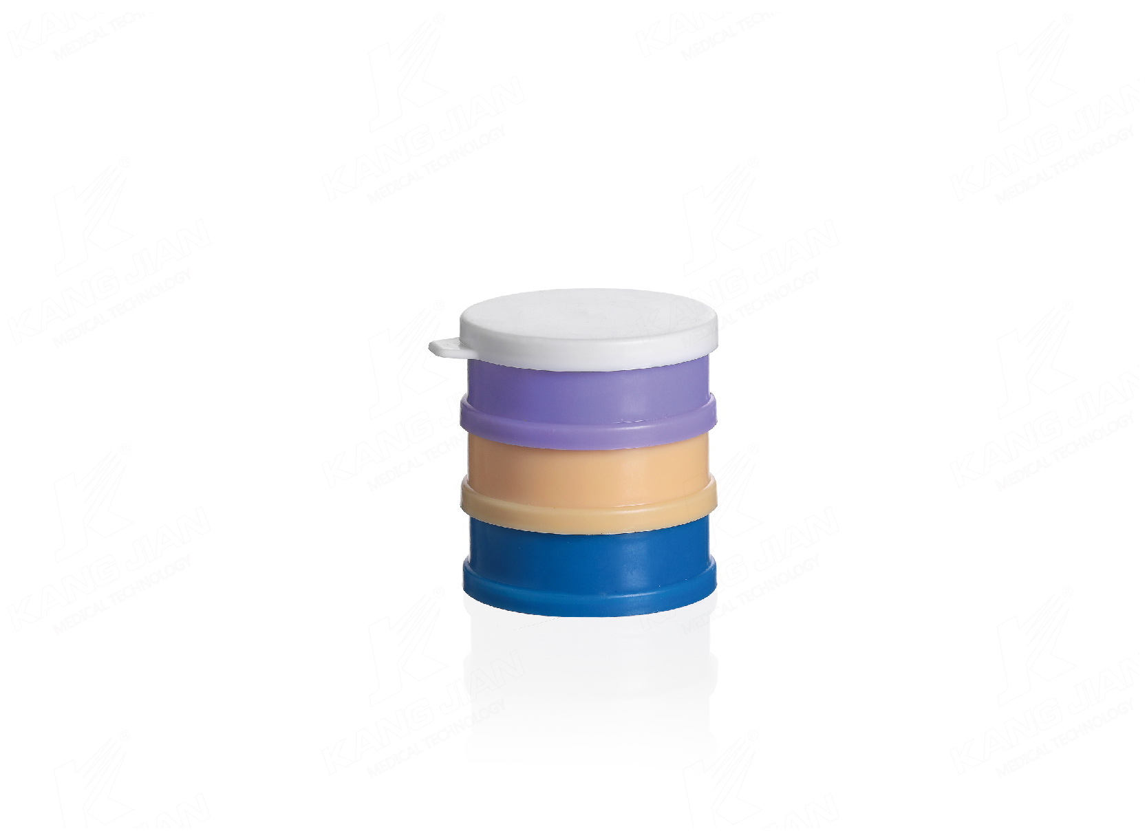 Tasse &agrave; m&eacute;dicaments multicolore &agrave; trois couches